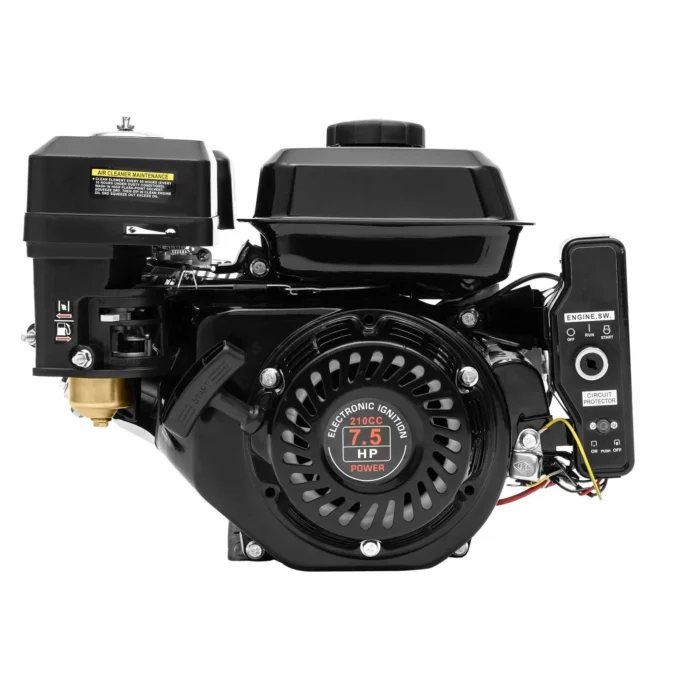 7.5HP 4-Stroke Gasoline Engine 3KW 210CC Hand/Electric Start OHV Air Cooling Gas Engine Motor for Go Karts Compressors 3600RPM
