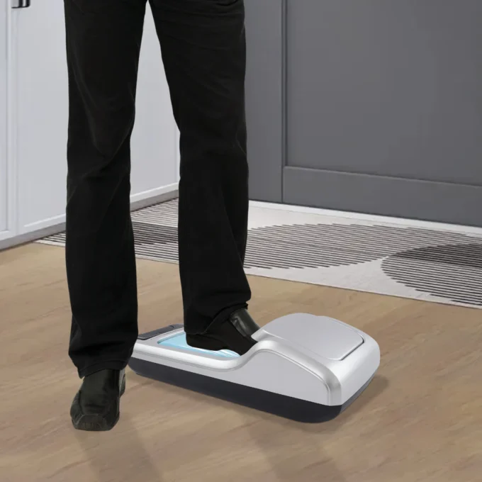 60*26*18cm Grey Freestanding Shoe Film Dispenser Space-saving Shoe Film Machine Home Shop Office