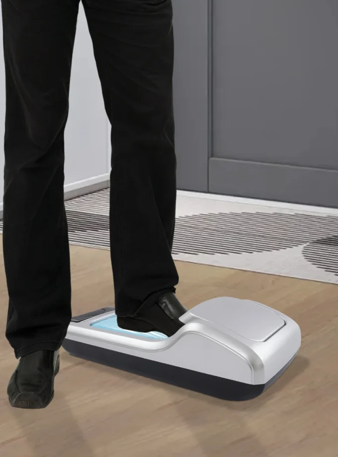 60*26*18cm Grey Freestanding Shoe Film Dispenser Space-saving Shoe Film Machine Home Shop Office