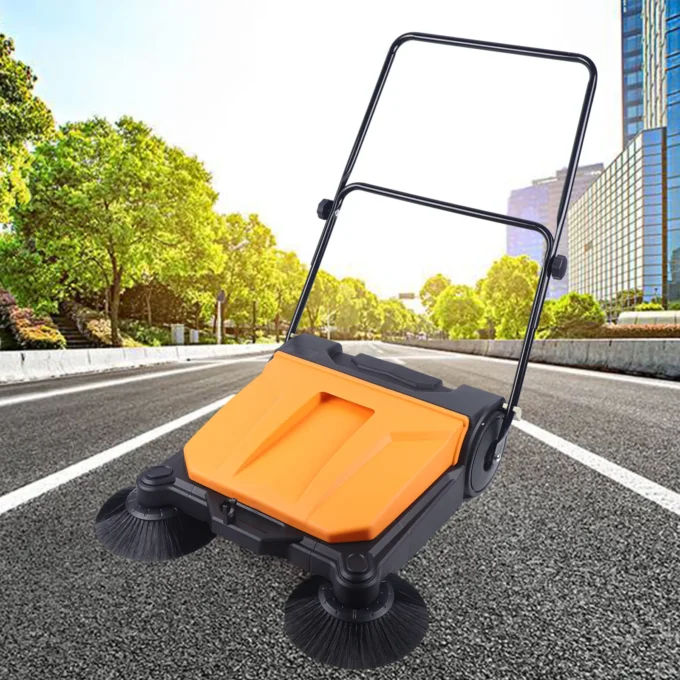 Space-Saving Foldable Sweeper Fold-Flat Handle For Upright Storage, Suitable For Garages Cleans Dust/Leaves/Pet Hair