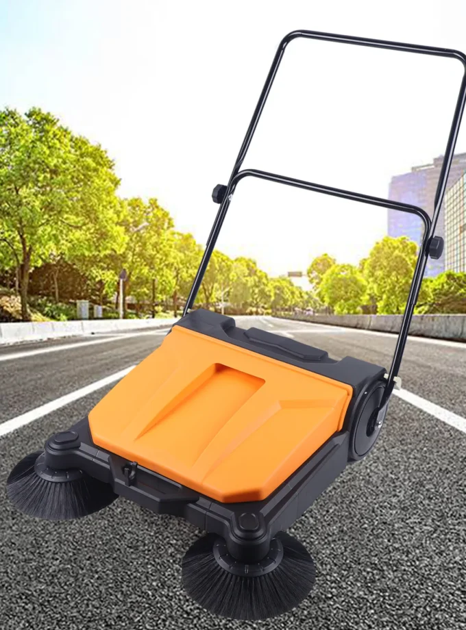 Space-Saving Foldable Sweeper Fold-Flat Handle For Upright Storage, Suitable For Garages Cleans Dust/Leaves/Pet Hair