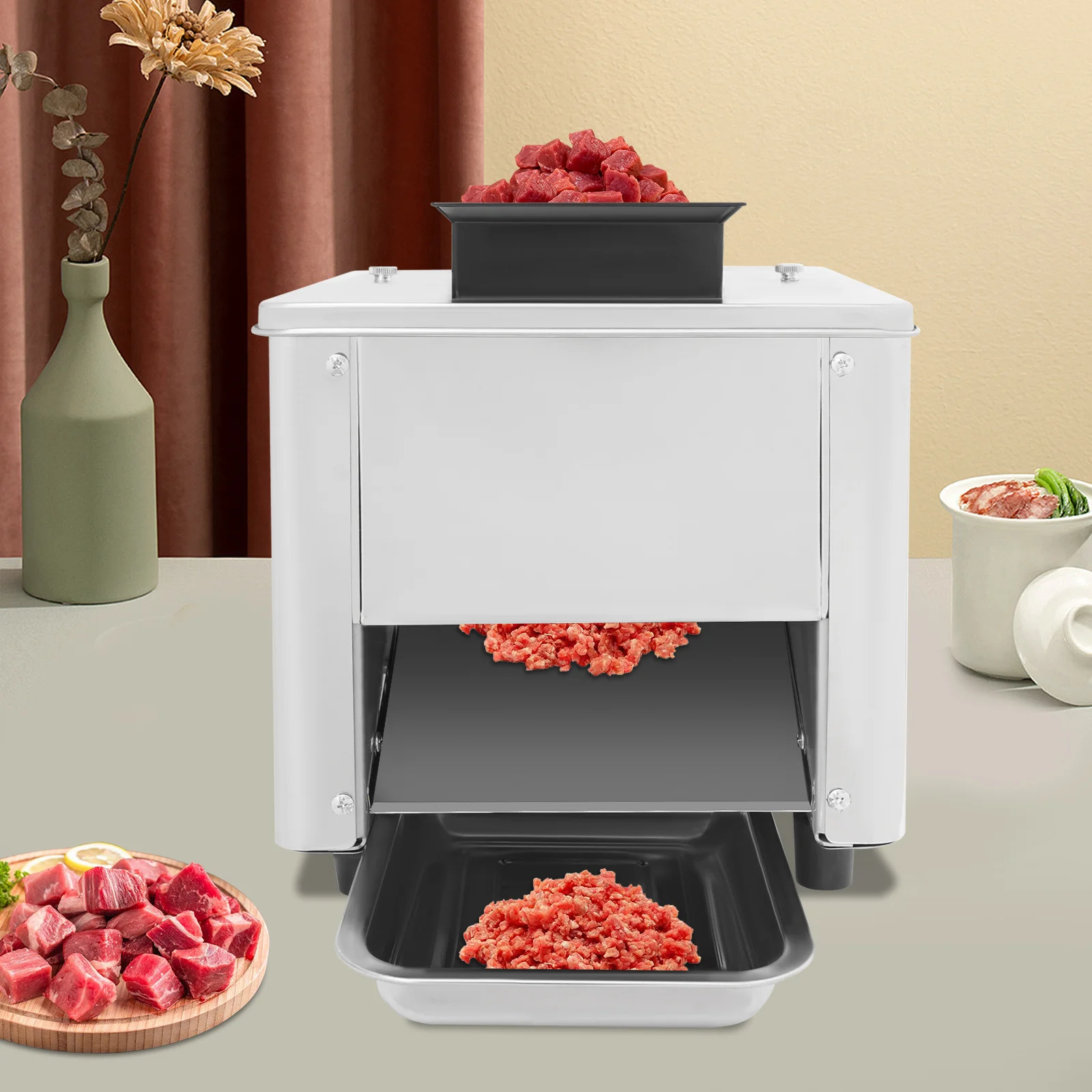 3.5mm Meat Cutter Silver Electric Meat Slicer Shredded Cutting Machine Homes Hotels Hotpot Restaurants - Image 6