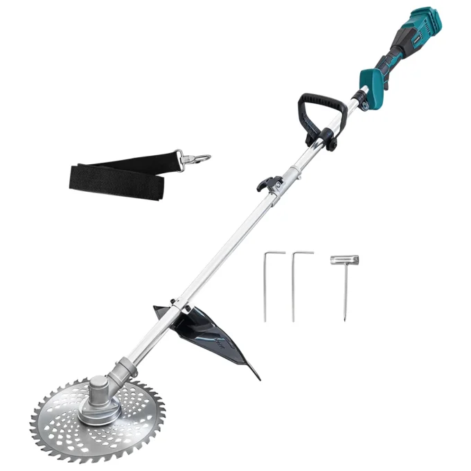 Brushless 9 Inch Cordless Lawn Mower Portable Adjustable Length Electric Grass Trimmer Cutter For Makita 18V Battery(No Battery)