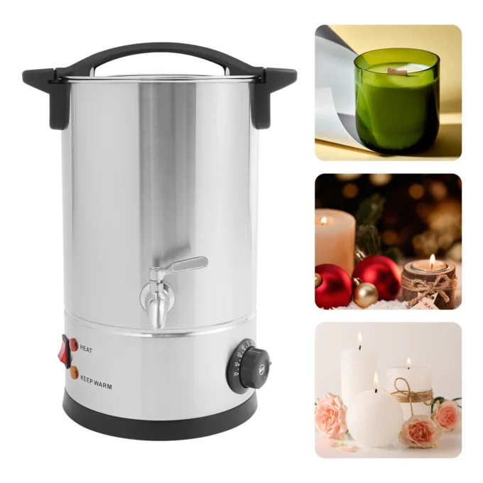 8L/10L/12L/15L Wax Melter for Candle Making, 1.8KW Electric Wax Melt Oven Stainless Steel Wax Melting Pot Wax Warmer Machine Kit