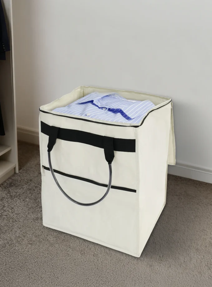 White Portable Reusable Grocery Bag Flexible Rolling Shopping Bag 44lbs Foldable Shopping Trolley with Four Swivel Wheels