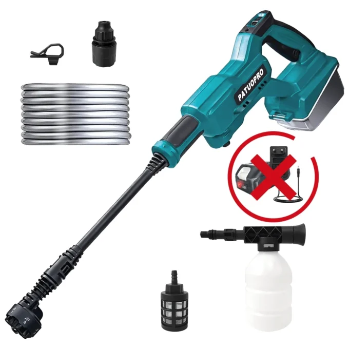 6 In1 Cordless High Pressure Washer Gun Portable Spray Gun Car Garden Washer Power Tool For Makita 18V Battery(No Battery)