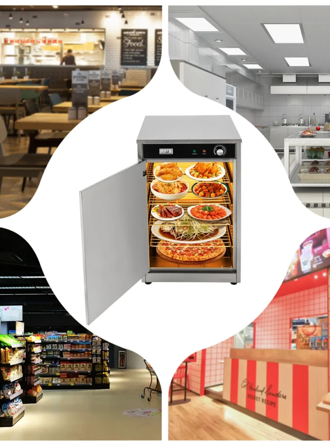 600W 18.7*20.66*29.52in Electric Commercial Hot Box Food Warmer Countertop Heated Holding Cabinet with Clear Indicator