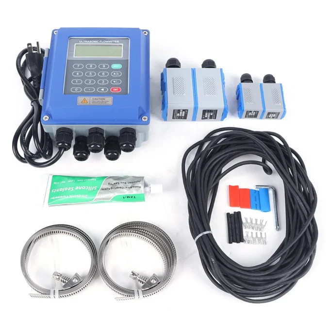 Intelligent Ultrasonic Flow Meter LCD Display & SD Card Data Storage, 32.81Ft Long Signal Cable For Flexible Measurement