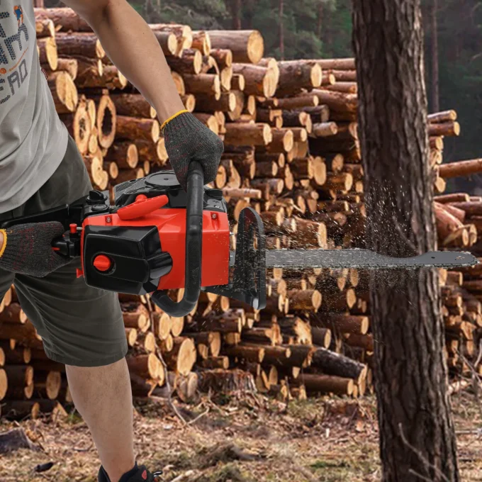 Ergonomic&Portable Gasoline Chainsaw - Anti-Vibration System And Ergonomic Handles For Comfortable Long-Term Use