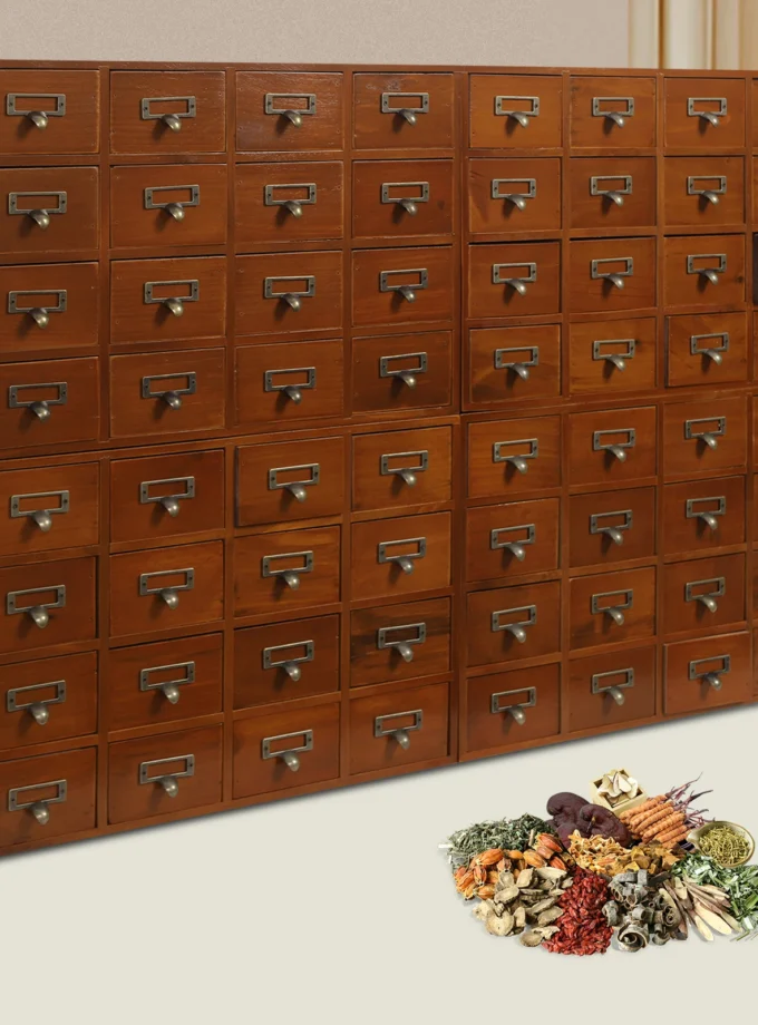 50*35cm Brown Storage Box Apothecary Cabinet Dressers Label Holder Pine Wood Plywood Zinc Alloy 4 PCS 64-Drawer