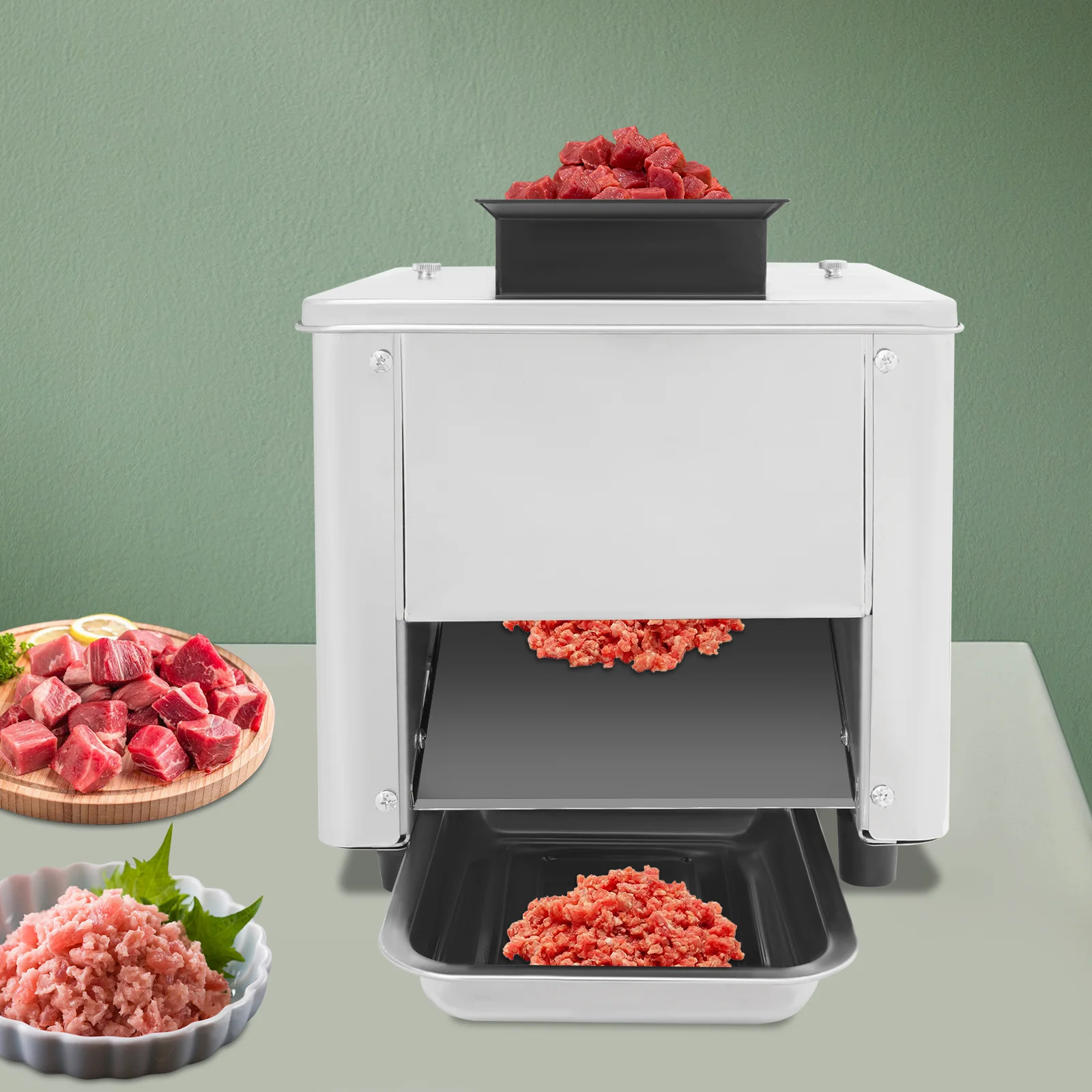 3.5mm Meat Cutter Silver Electric Meat Slicer Shredded Cutting Machine Homes Hotels Hotpot Restaurants - Image 3