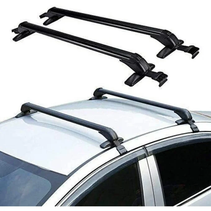 2Pcs Car Top Luggage Rack Car Roof Lockable Luggage Cross Bars Carrier 1m Aluminum Roof Racks Universal Use for 4 or 5 Door Cars